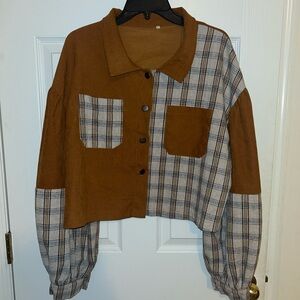 Flannel Suede Cropped Jacket